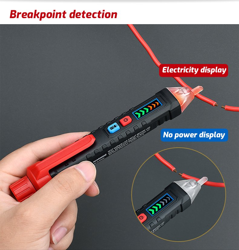 TASI TA881A Smart Non-Contact AC Voltage Test Pen (12V–1000V) – Dual Sensitivity Electrician Detector Tool - Image 3