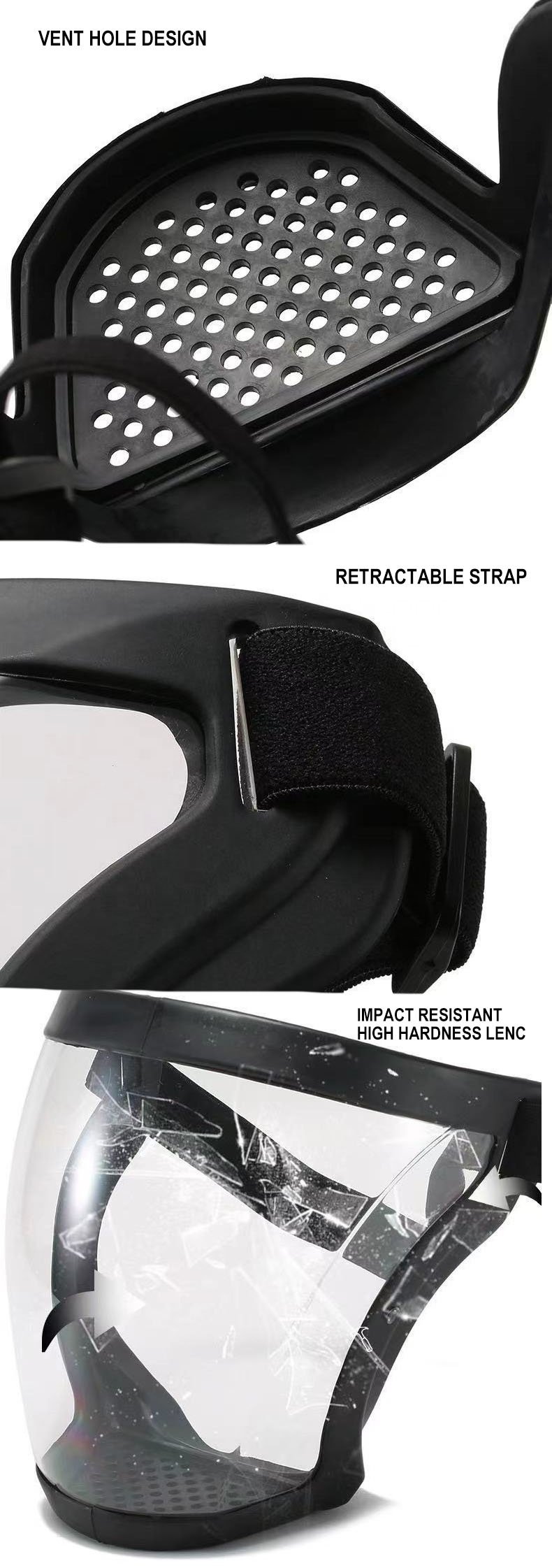Rekins - Anti-Fog Clear Face Shield with Filter Pad - 10.8 cal/cm² ATPV Arc Flash Protection Polycarbonate Mask - Image 2