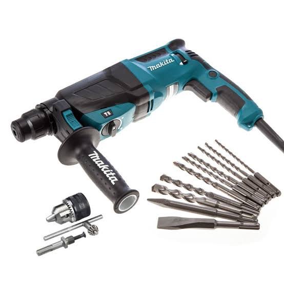 Makita HR2630X3: Rotary Hammer, 3-in-1, SDS Plus, Concrete 26mm, 800W,